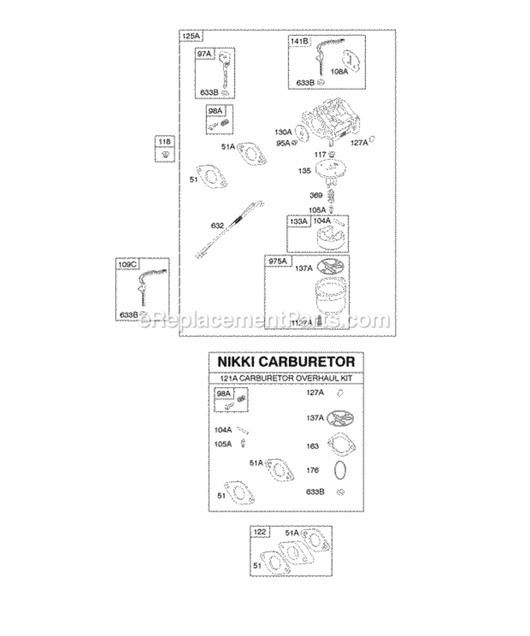 Carburetor Kit - Carburetor Overhaul Diagram and Parts List for 213432-0100-E1  Briggs and Stratton Engine